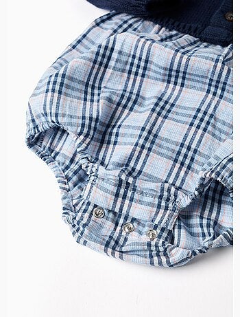 Tutina a quadri in doppio tessuto in cotone b&s