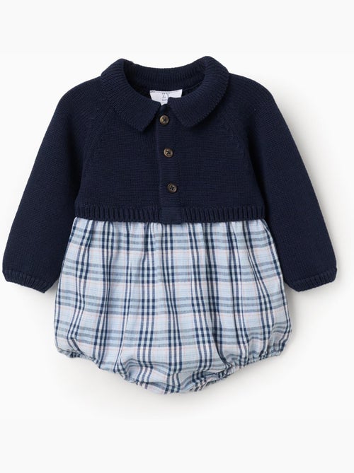 Tutina a quadri in doppio tessuto in cotone b&s - Kiabi