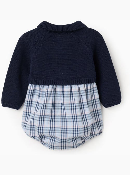 Tutina a quadri in doppio tessuto in cotone b&s - Kiabi