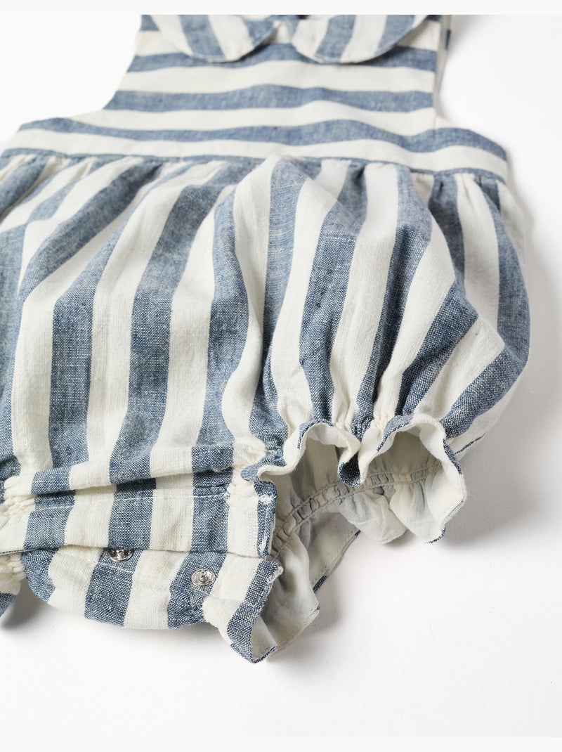 Tutina a righe in cotone e lino You&Me Beige chiaro - Kiabi