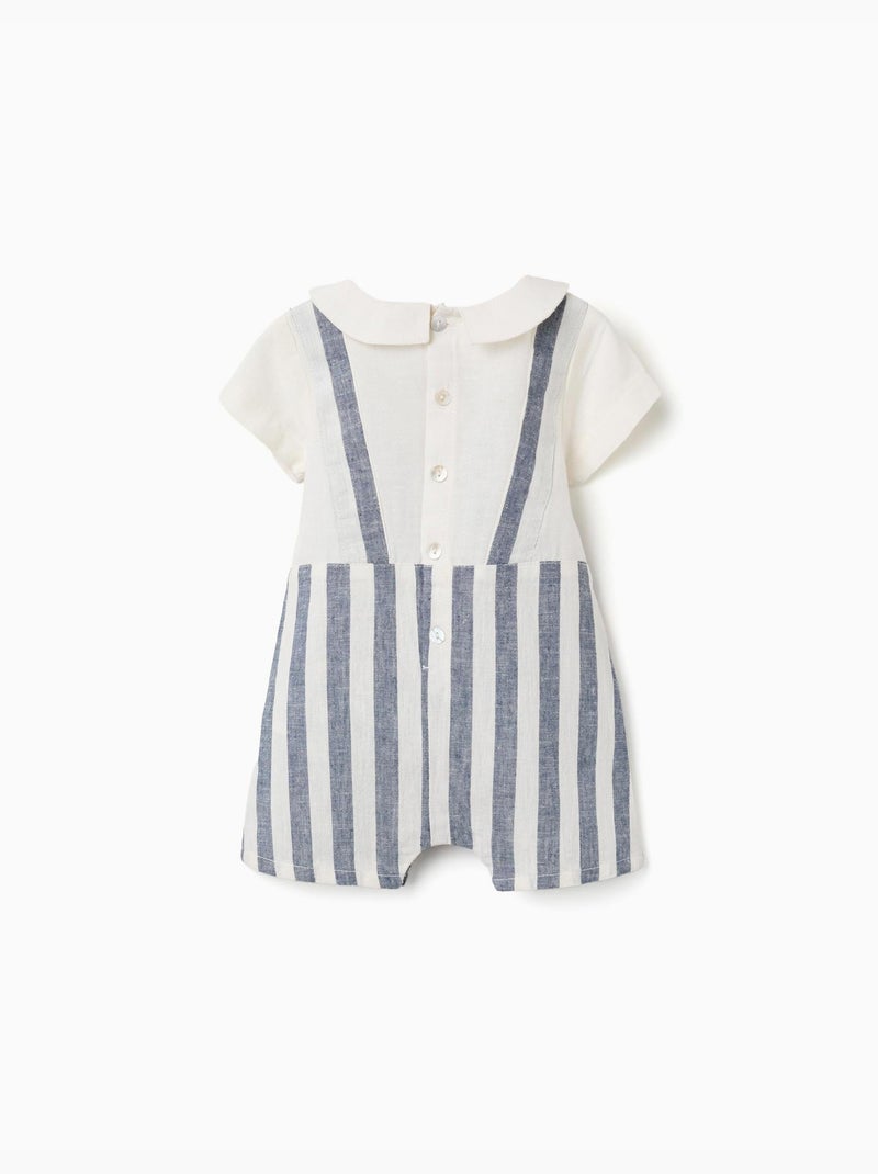 Tutina a righe in lino You&Me Beige chiaro - Kiabi