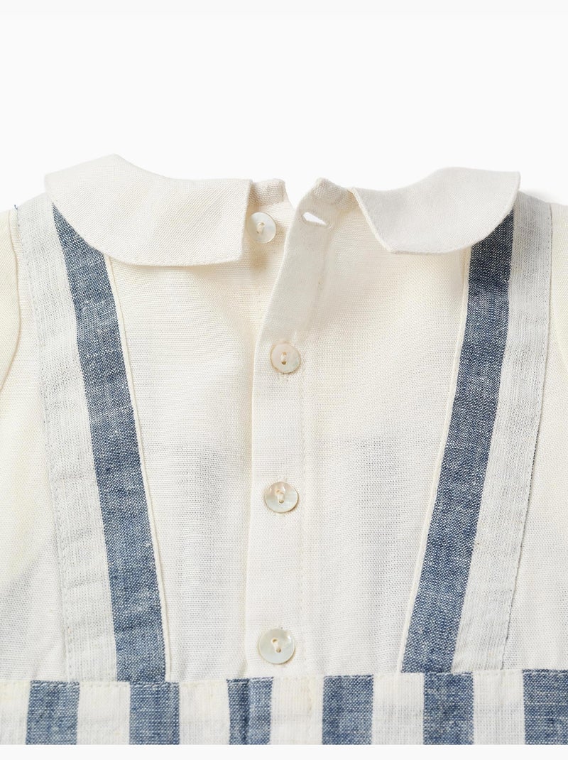 Tutina a righe in lino You&Me Beige chiaro - Kiabi