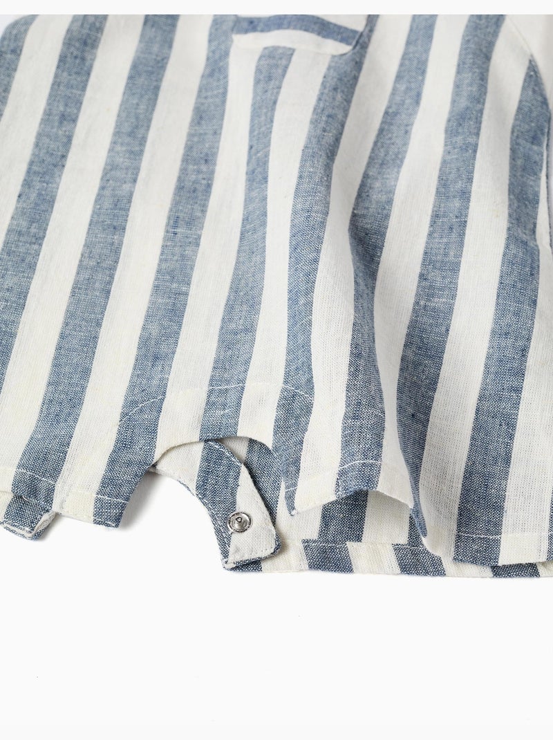 Tutina a righe in lino You&Me Beige chiaro - Kiabi