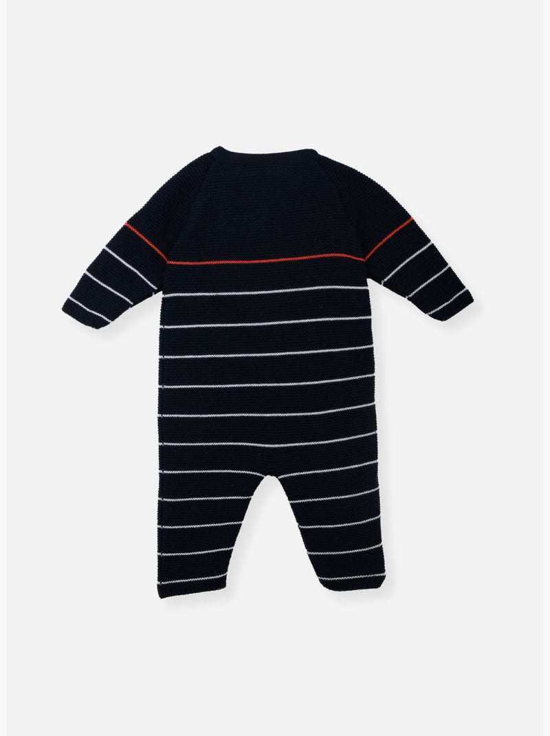 Tutina alla marinara neonato 50% cotone biologico 50% poliestere riciclato Blu Rosso - Kiabi