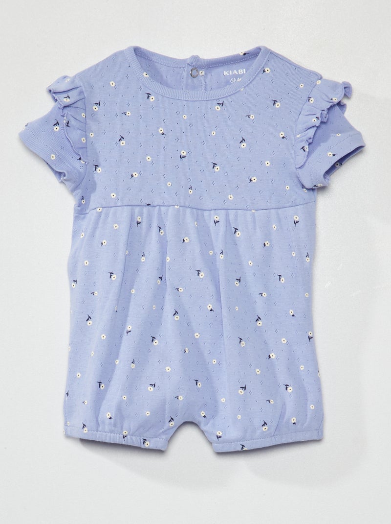 Tutina bloomer con stampa floreale BLU - Kiabi