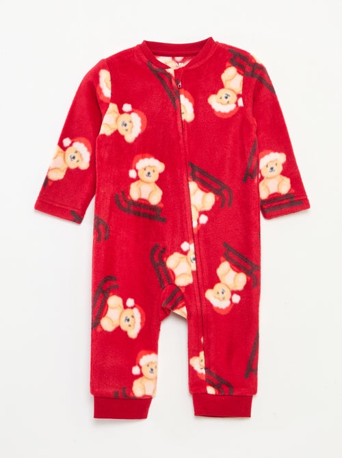 Tutina calda natalizia in pile con stampa all-over - Kiabi