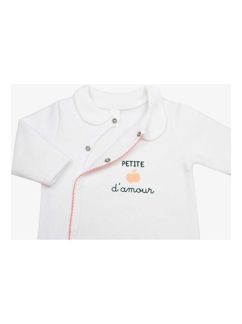 Tutina con apertura frontale in velluto Bianco - Kiabi