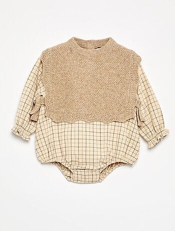 Tutina con corpetto in maglia senza maniche