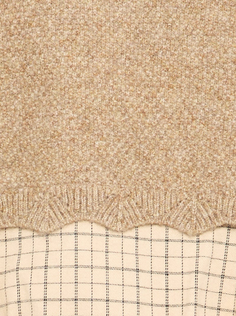 Tutina con corpetto in maglia senza maniche Beige - Kiabi