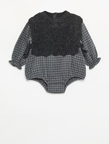 Tutina con corpetto in maglia senza maniche