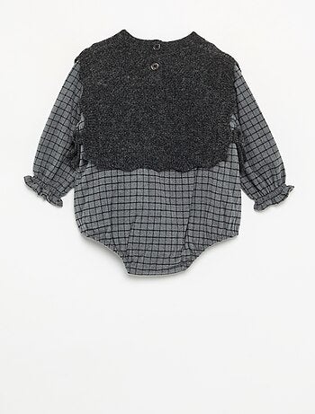 Tutina con corpetto in maglia senza maniche