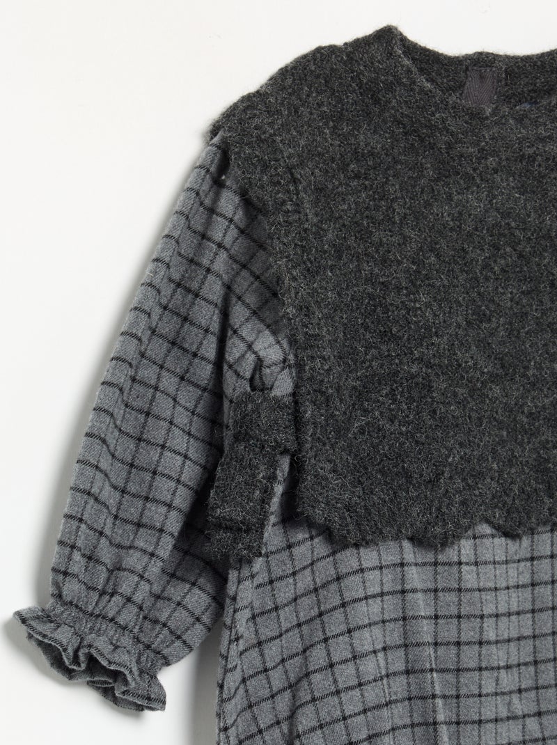 Tutina con corpetto in maglia senza maniche Grigio - Kiabi