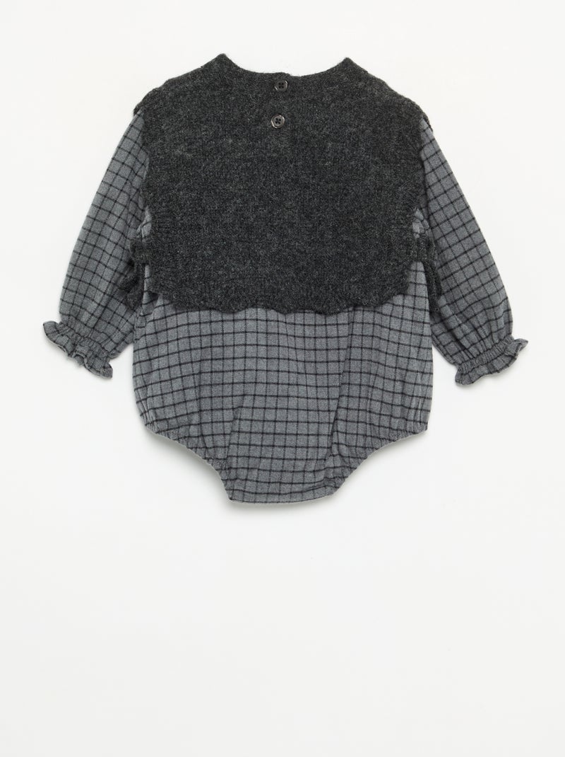 Tutina con corpetto in maglia senza maniche Grigio - Kiabi