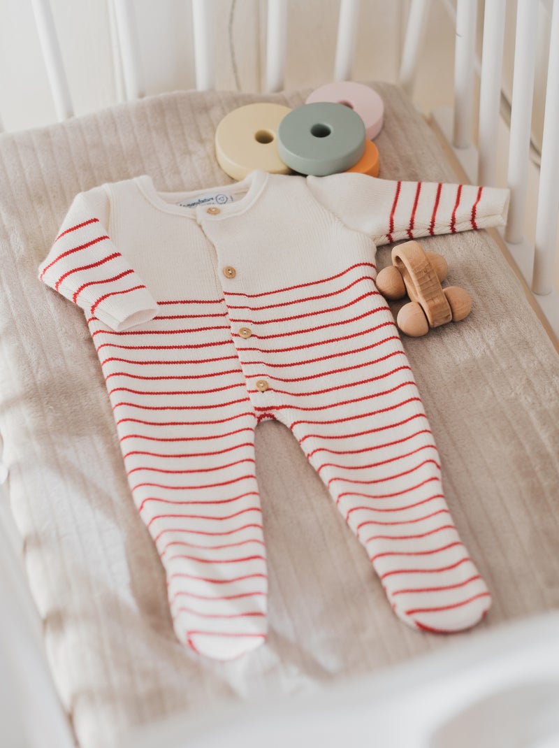 Tutina con Piedini Bianco Rosso - Kiabi