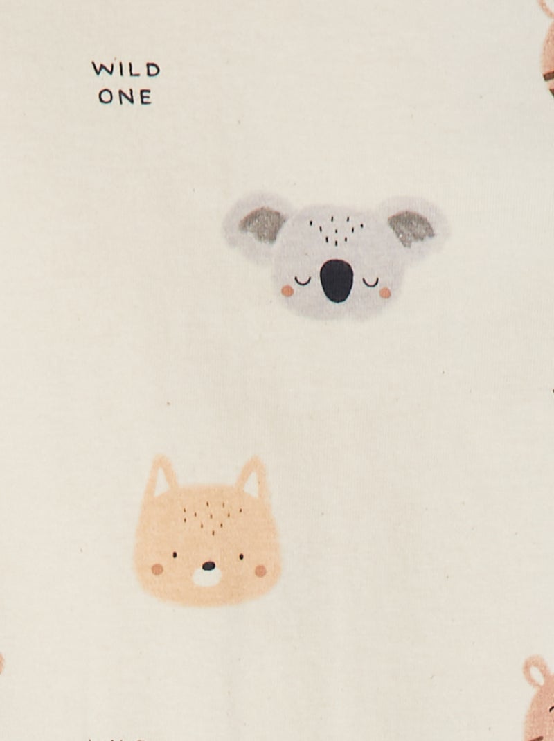 Tutina con piedini con motivi BIANCO - Kiabi