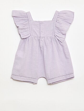 Tutina corta con maniche a volant