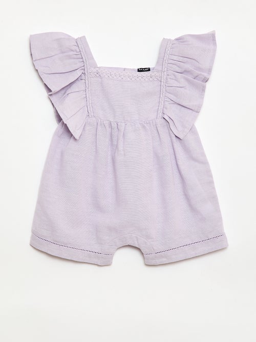 Tutina corta con maniche a volant - Kiabi