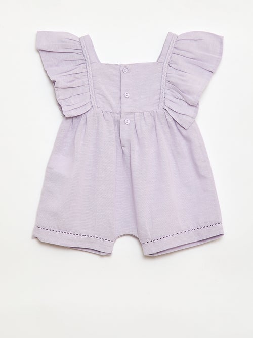 Tutina corta con maniche a volant - Kiabi