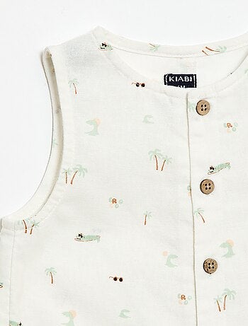 Tutina corta in cotone e lino