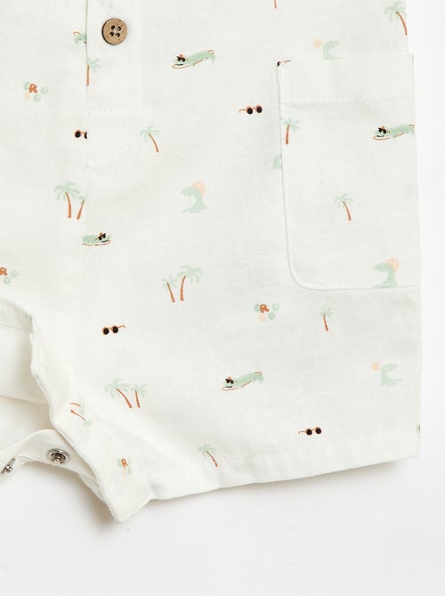 Tutina corta in cotone e lino - Kiabi