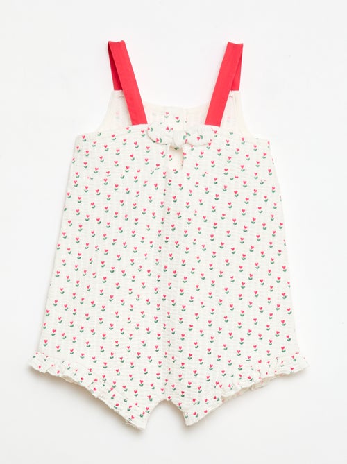 Tutina corta in tessuto goffrato con motivo - Kiabi