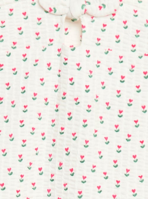 Tutina corta in tessuto goffrato con motivo - Kiabi