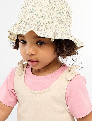 Tutina corta in twill con bretelle