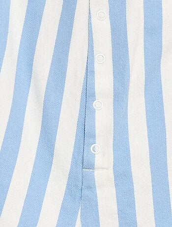 Tutina corta in twill con bretelle