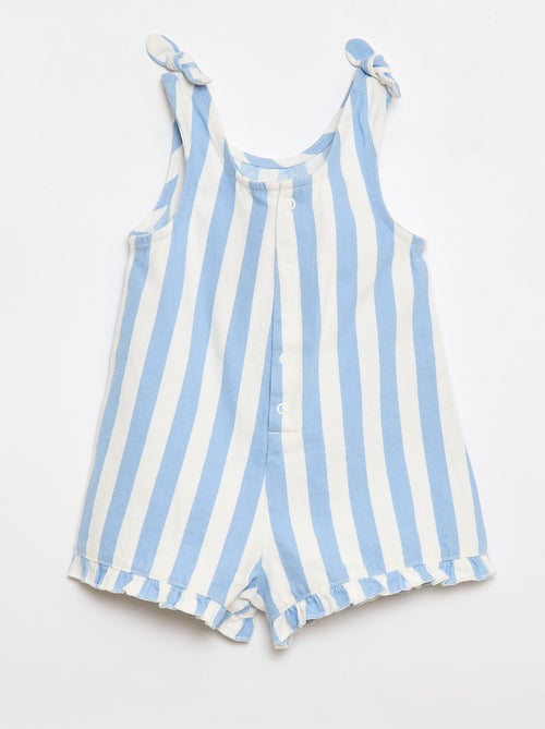 Tutina corta in twill con bretelle - Kiabi