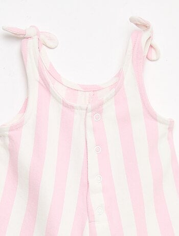 Tutina corta in twill con bretelle