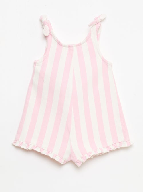 Tutina corta in twill con bretelle - Kiabi