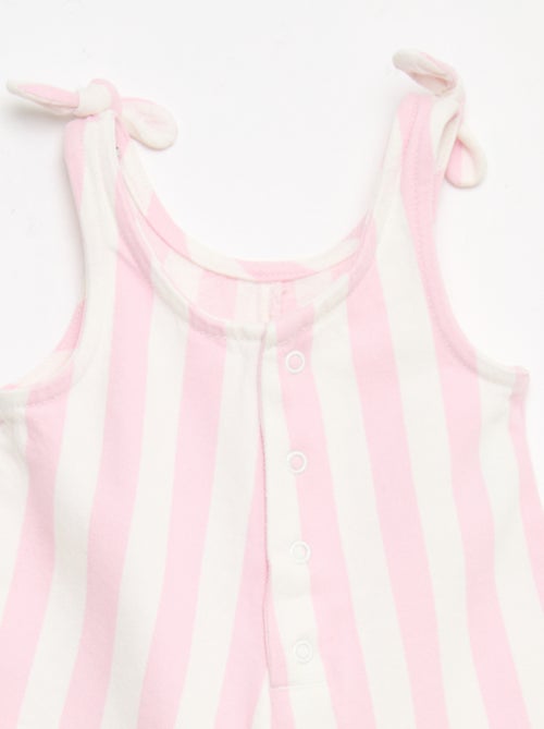 Tutina corta in twill con bretelle - Kiabi