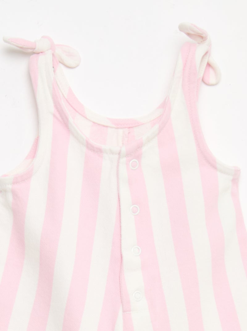 Tutina corta in twill con bretelle Rosa - Kiabi