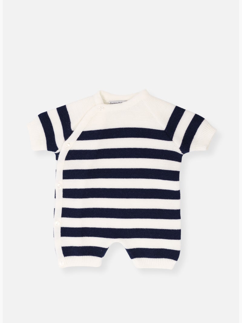 Tutina corta neonato alla marinara Bianco Blu - Kiabi