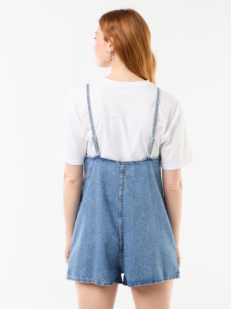 Tutina corta stile salopette Blu - Kiabi