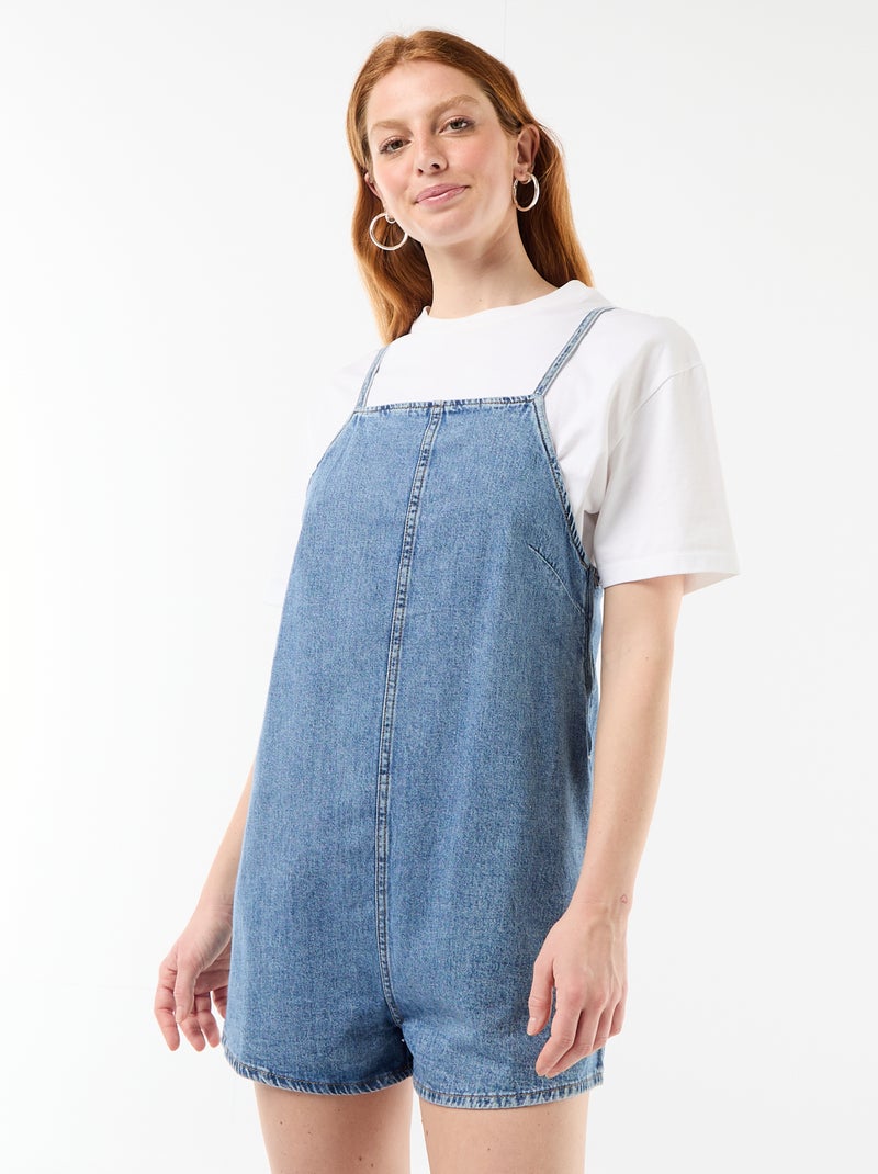 Tutina corta stile salopette Blu - Kiabi