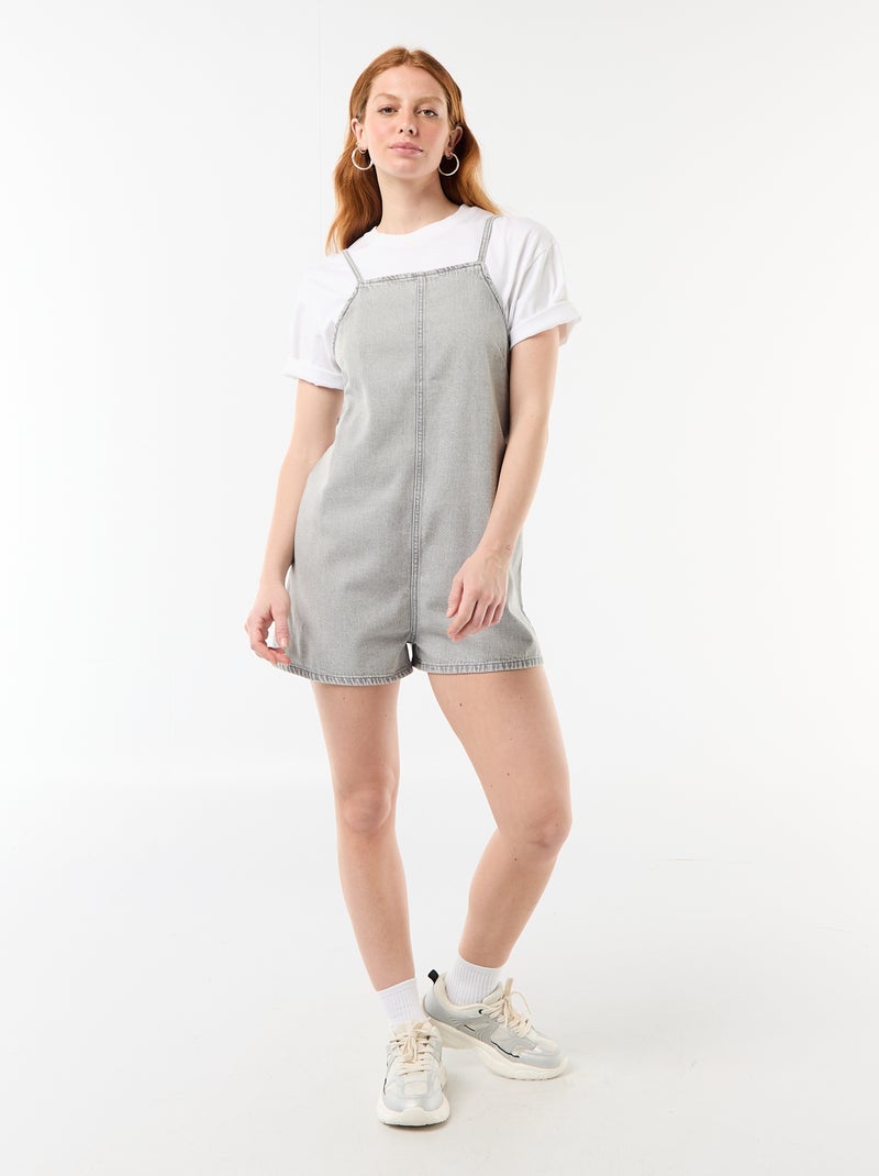 Tutina corta stile salopette Grigio - Kiabi