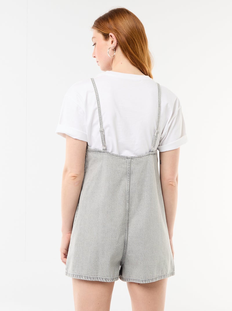 Tutina corta stile salopette Grigio - Kiabi