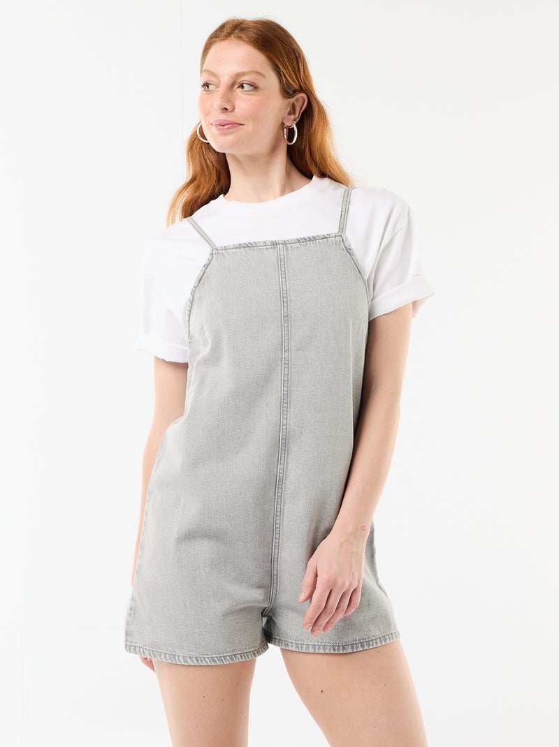 Tutina corta stile salopette Grigio - Kiabi