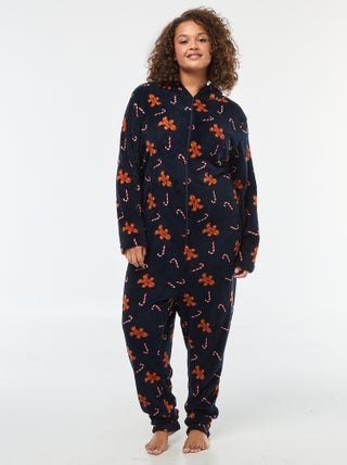 Tutina da notte in pile 'Natale' con motivo - 2 pezzi