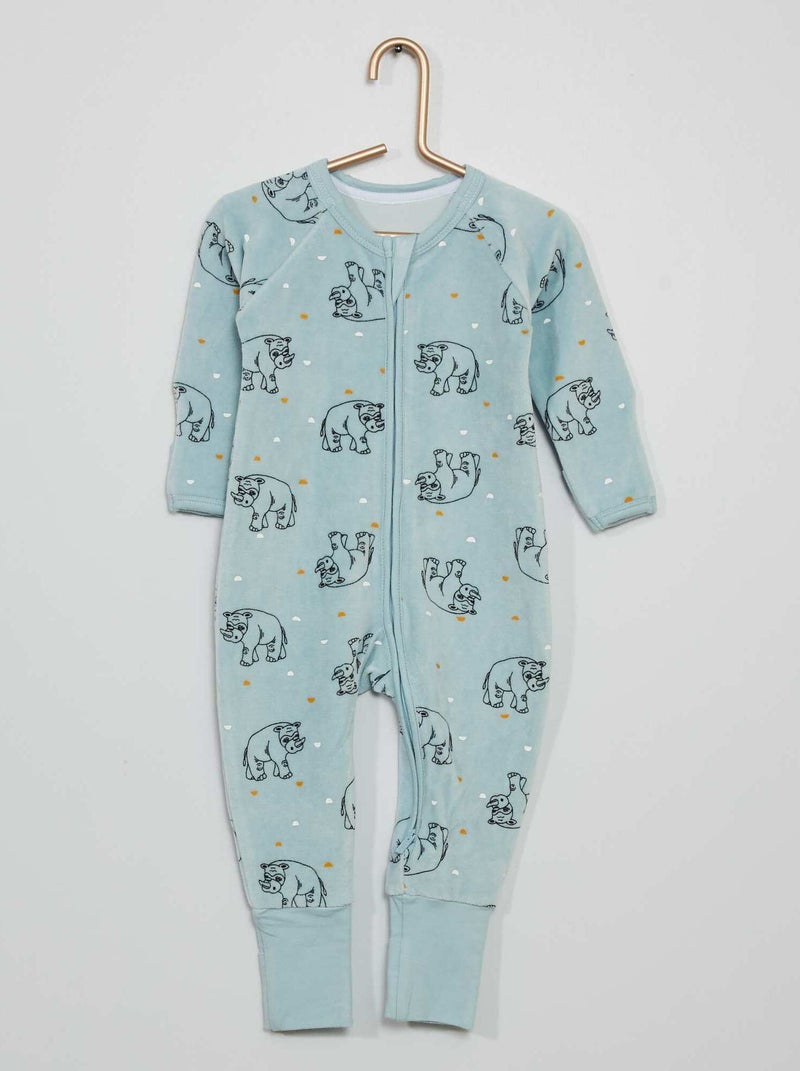 Tutina 'DIM baby' in velluto BLU - Kiabi