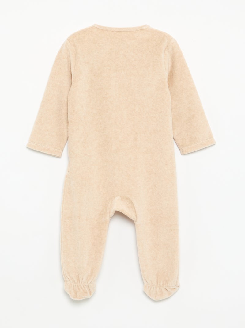 Tutina "Disney" a maniche lunghe in velluto Beige - Kiabi