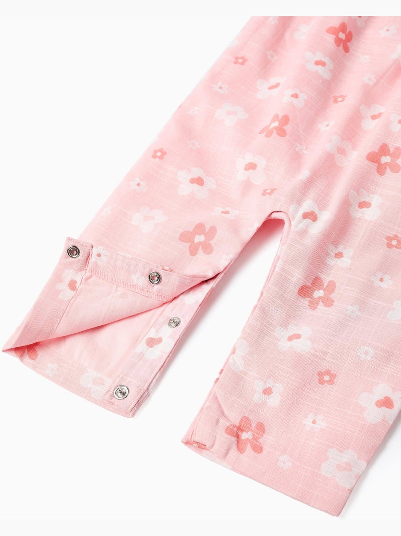 Tutina floreale in cotone con volant Rosa chiaro - Kiabi