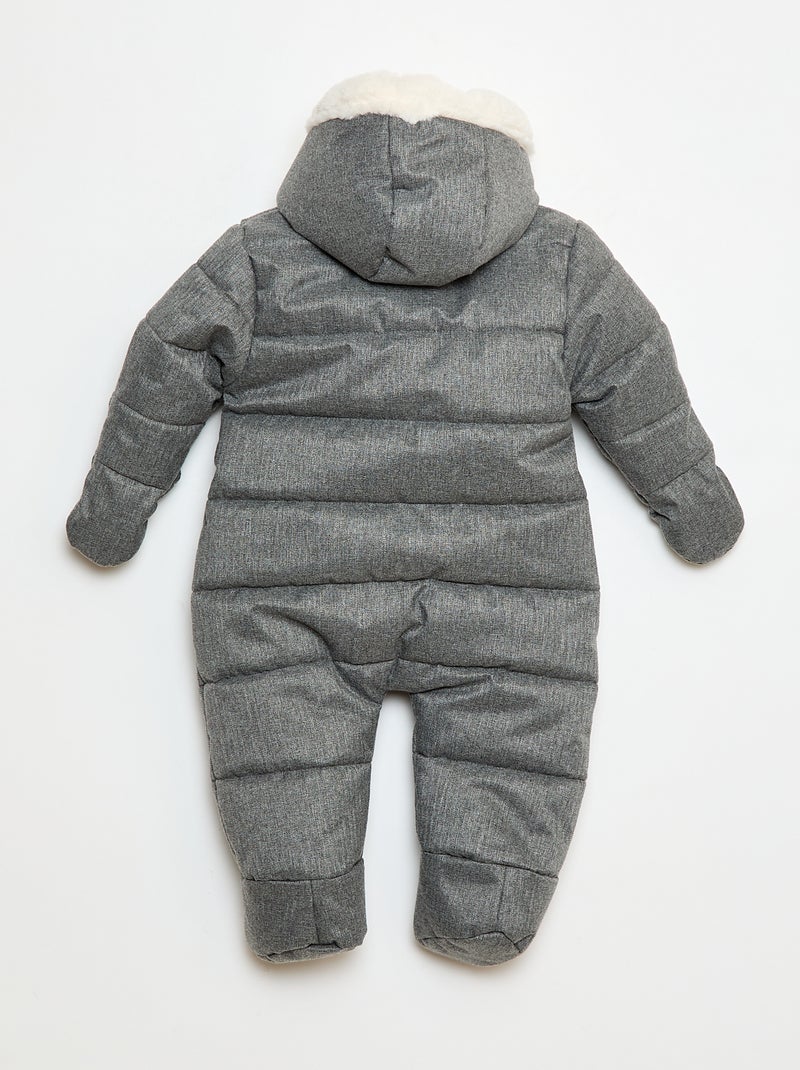 Tutina imbottita completa con fodera effetto montone Grigio - Kiabi
