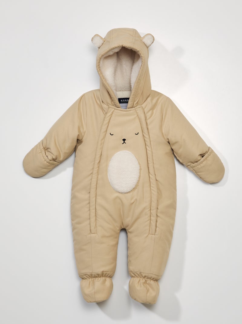Tutina imbottita con cappuccio BEIGE - Kiabi