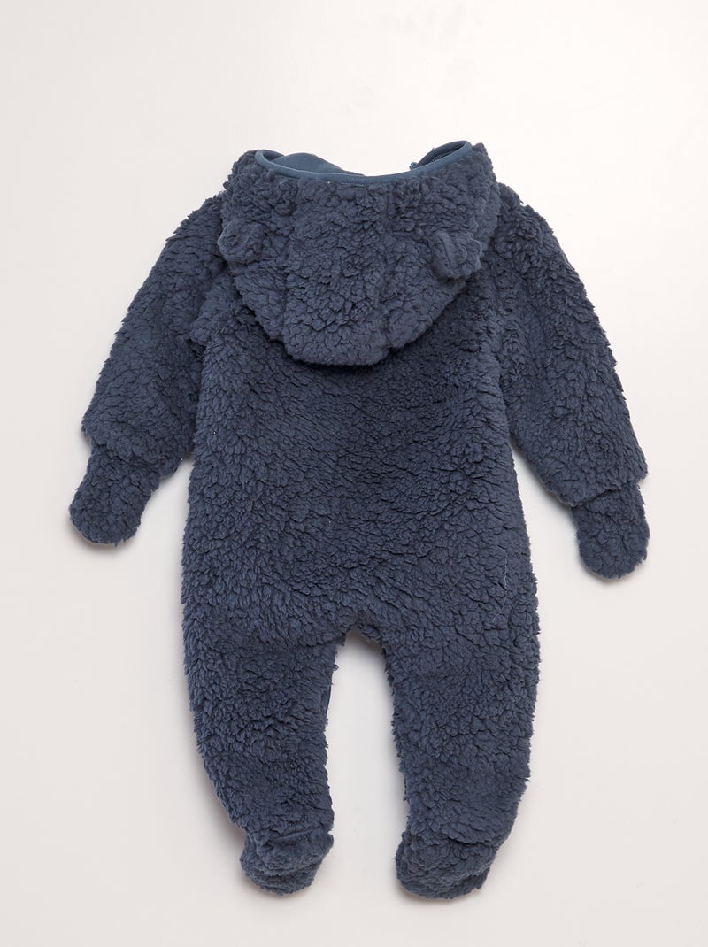 Tutina imbottita effetto montone con muffole BLU - Kiabi