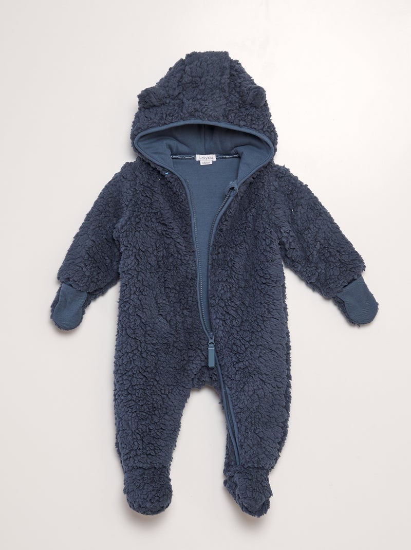 Tutina imbottita effetto montone con muffole BLU - Kiabi