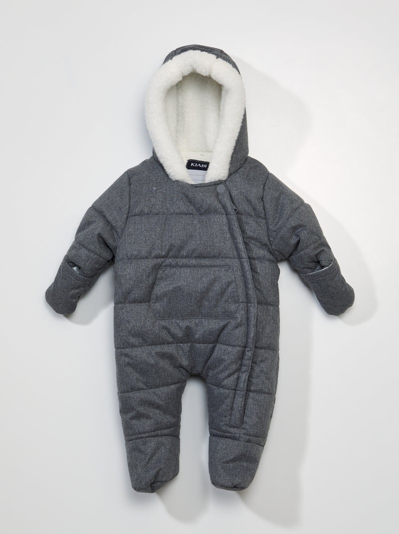 Tutina imbottita in maglia peluche GRIGIO - Kiabi
