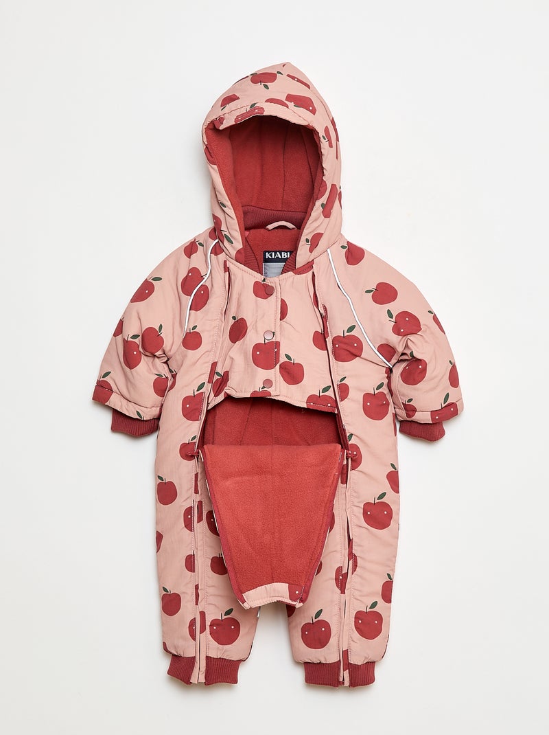 Tutina imbottita stampata foderata in pile Rosa - Kiabi