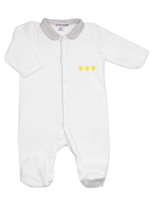 Tutina in ciniglia con tre cuoricini - Kiabi